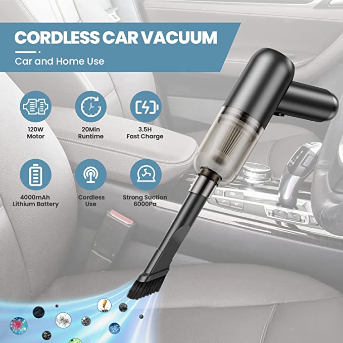 2 In 1 Portable Mini Home And Car Cordless Vacuum Cleaner